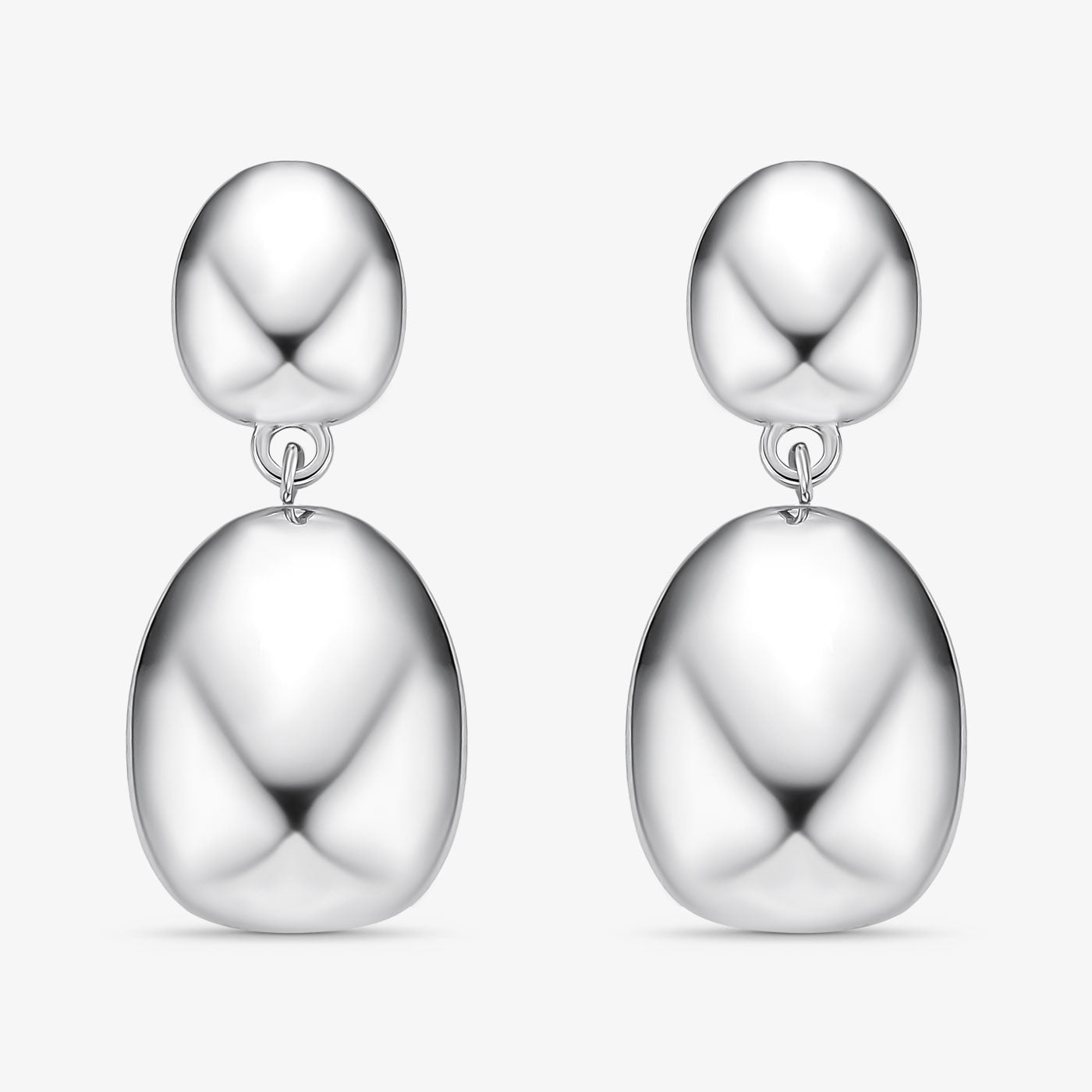 Brinco Aço Gota Dupla