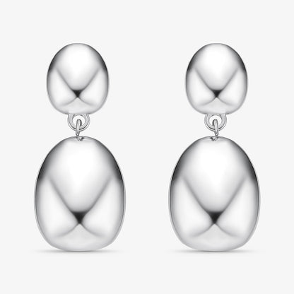 Brinco Aço Gota Dupla