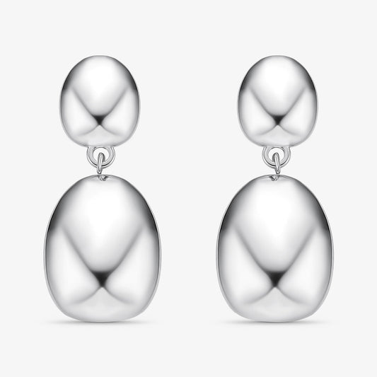 Brinco Aço Gota Dupla