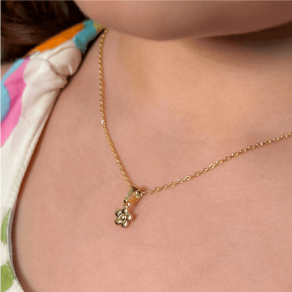 Colar Infantil Flor Folheado a Ouro 18k