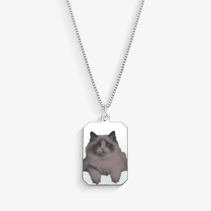 Colar Medalha Retangular com Foto Personalizado
