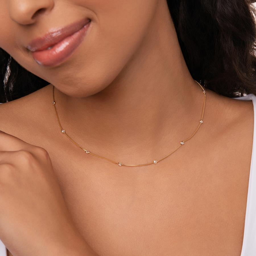 Colar Mini Zircônias Folheado a Ouro 18k