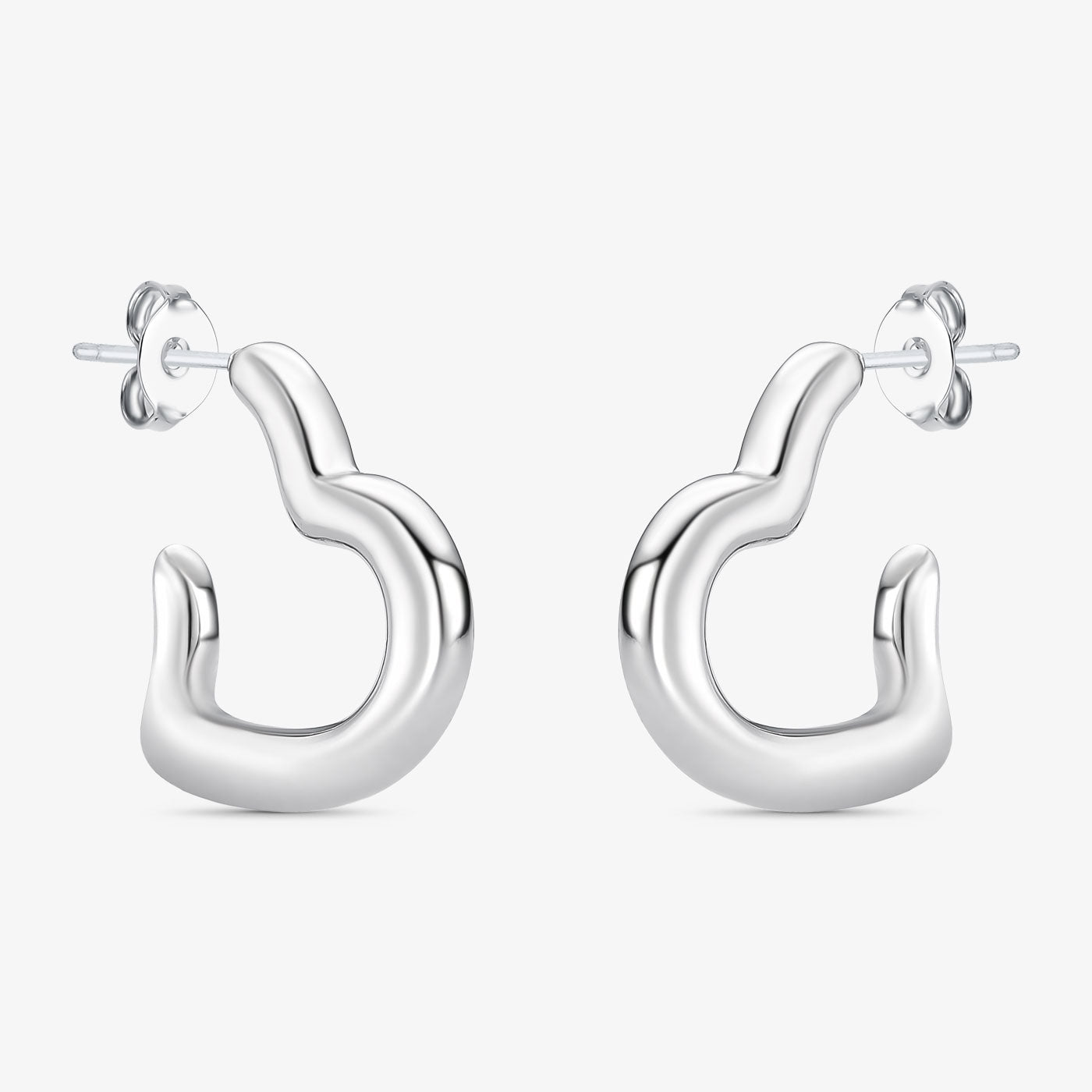 Brinco Aço Argola de Coração