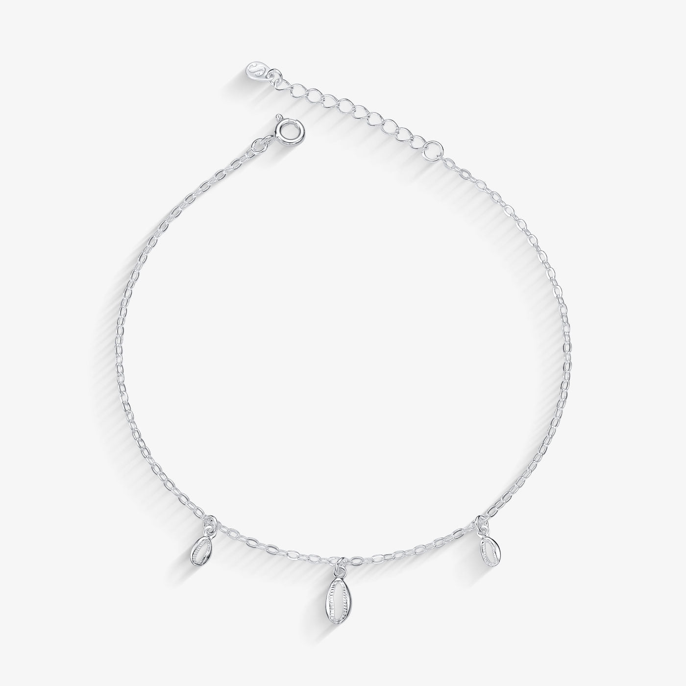 Tornozeleira Conchinhas Búzios Folheado a Prata