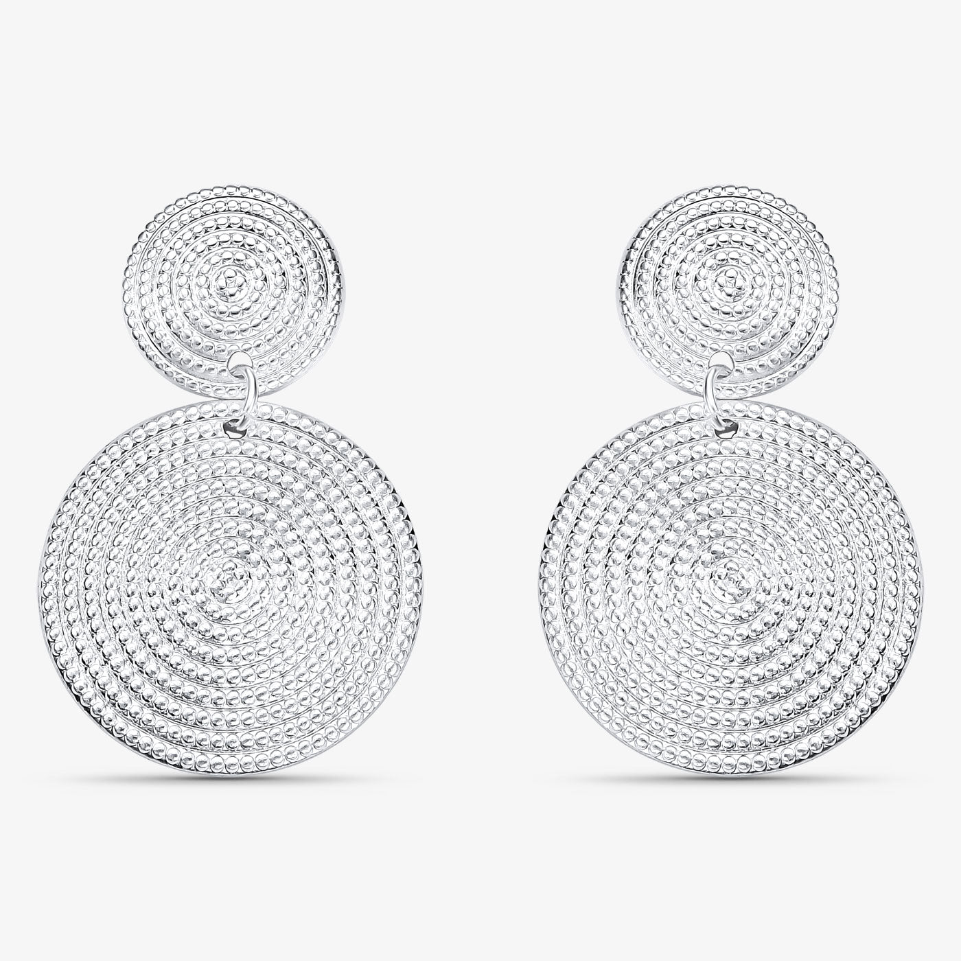 Brinco Mandala Dupla Folheado a Prata