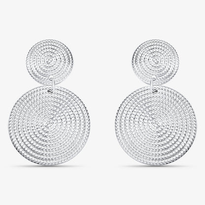 Brinco Mandala Dupla Folheado a Prata