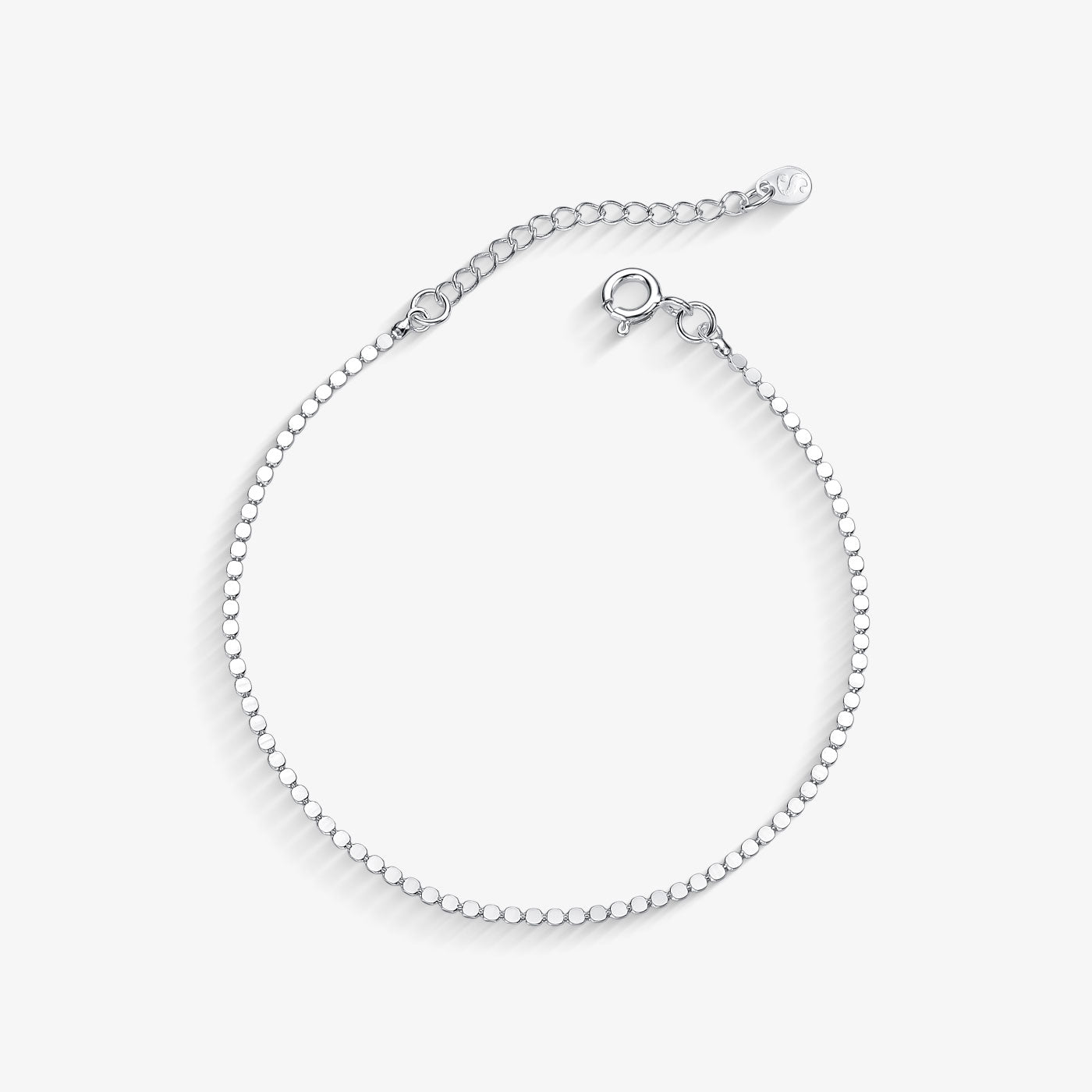 Pulseira Bolinhas Achatadas Folheado a Prata