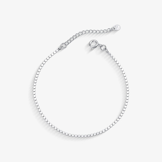 Pulseira Bolinhas Achatadas Folheado a Prata