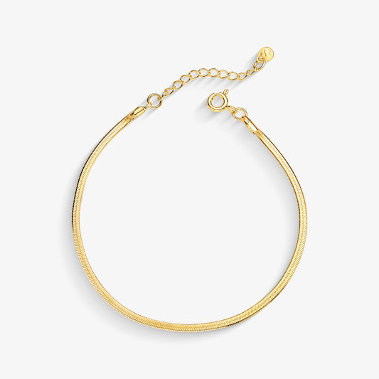 Pulseira Fina Laminada Folheado a Ouro 18k