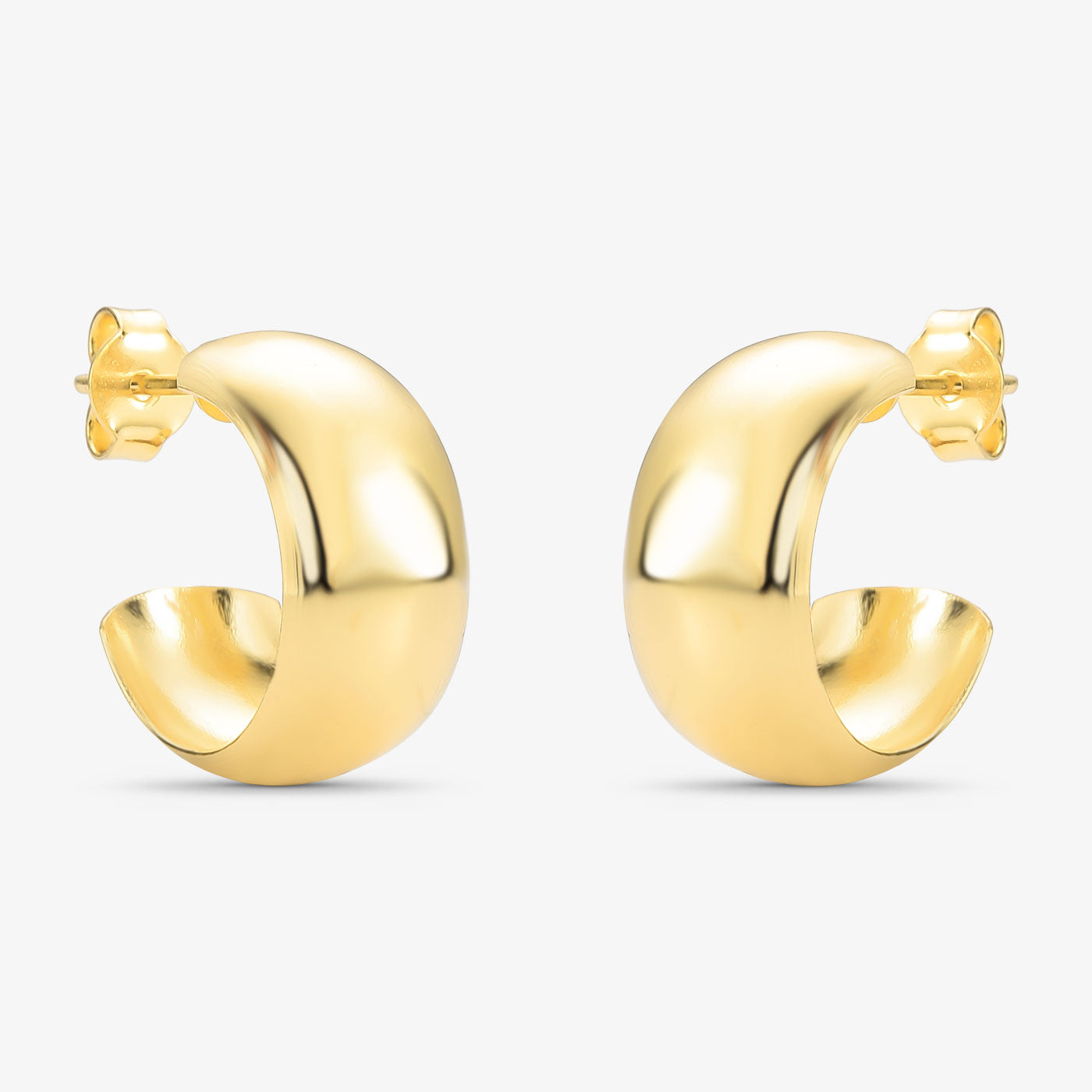 Brinco Argola Lisa 9mm Folheado a Ouro 18K