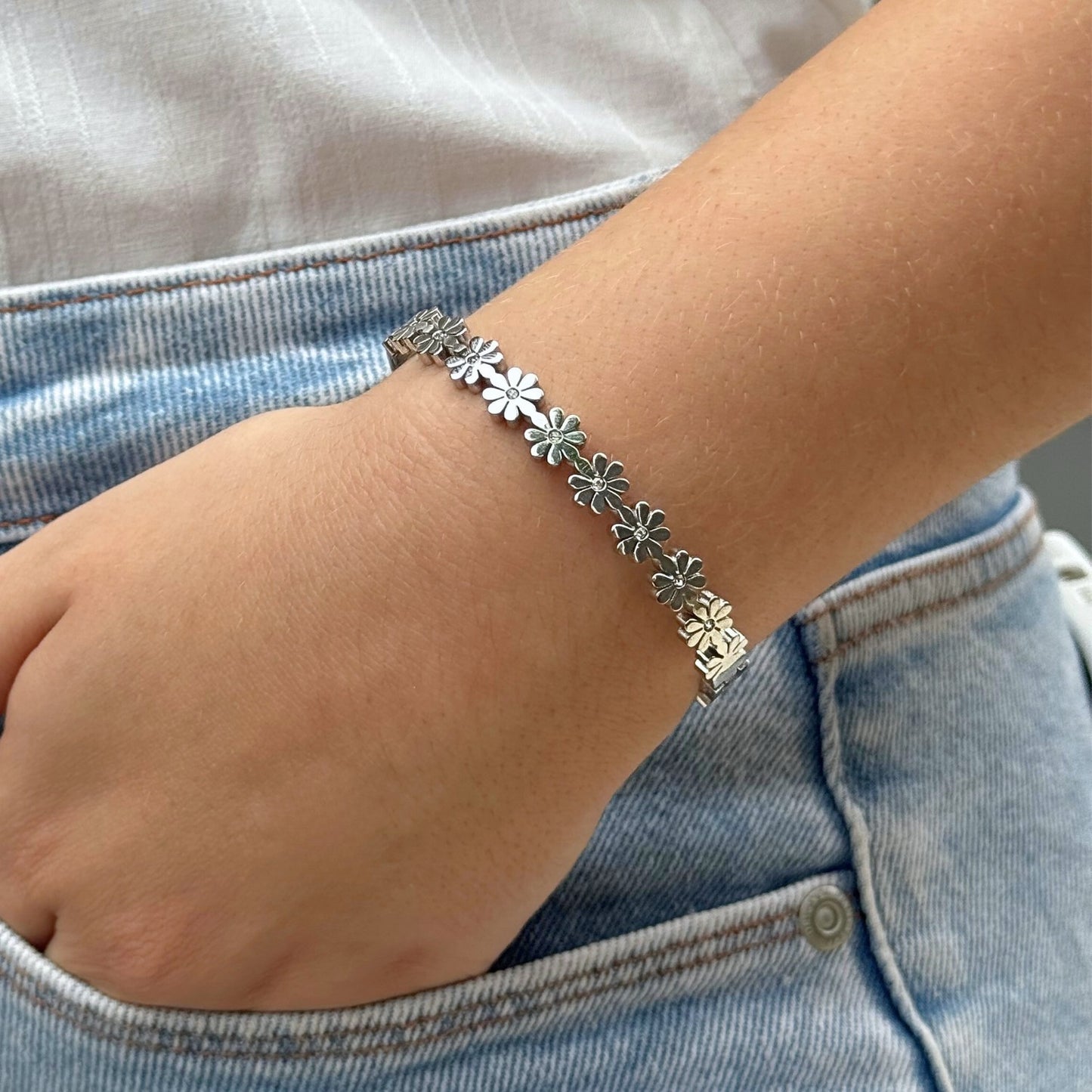 Bracelete Margarida em Aço