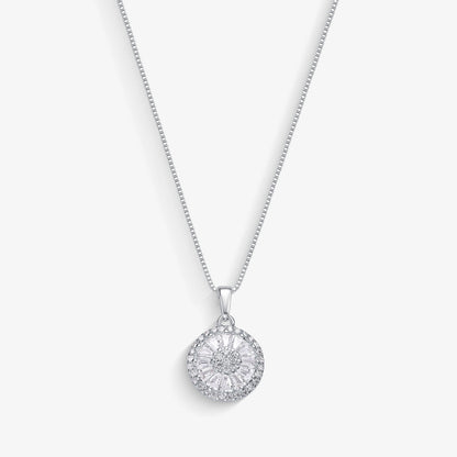 Colar Mandala Cravejada Com Pedras Brancas