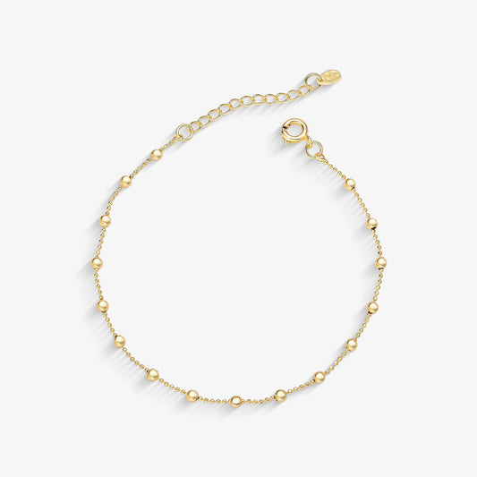 Pulseira Bolinhas com Elo de Mini Bolinhas Folheado a Ouro18k