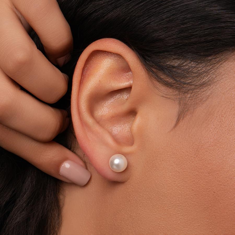 Brinco Pérola Folheado a Prata