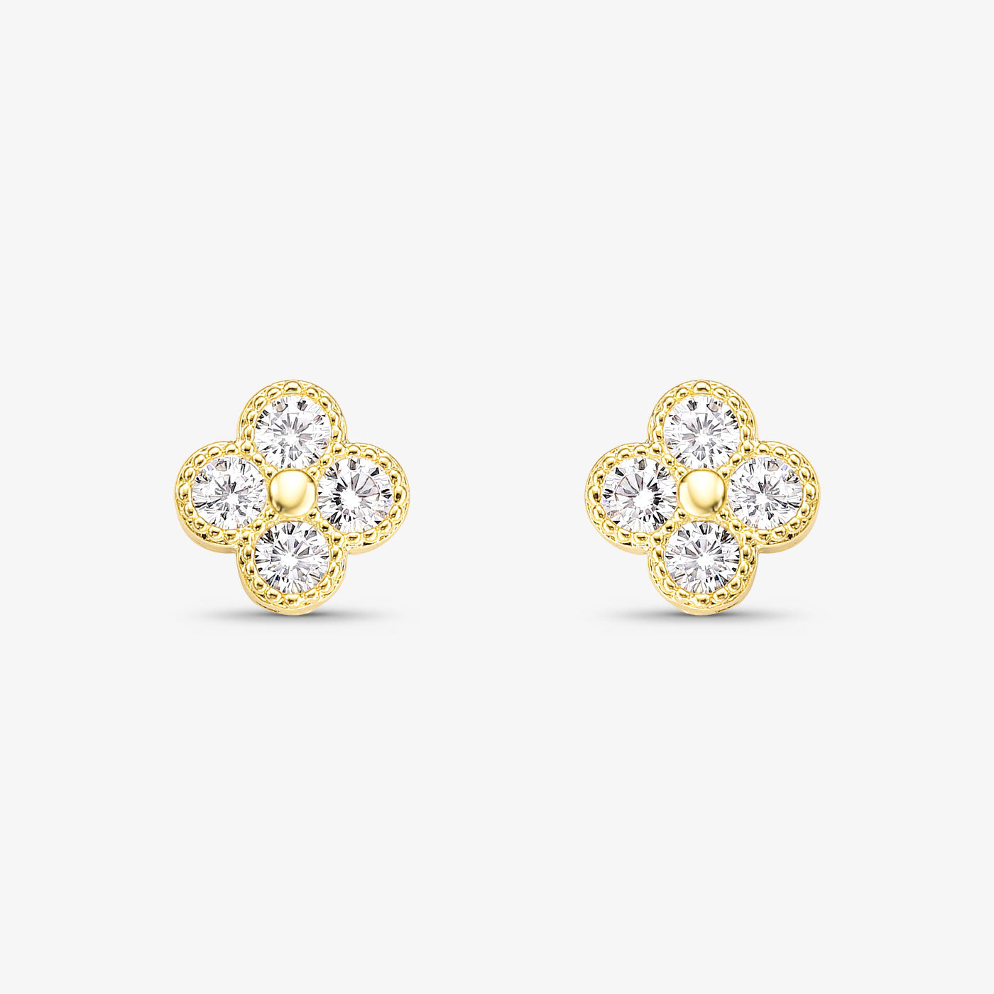 Brinco Trevo Folheado a Ouro 18K