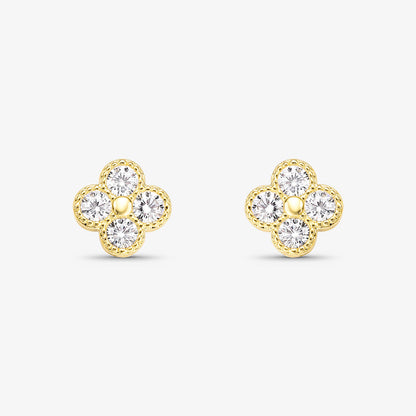 Brinco Trevo Folheado a Ouro 18K