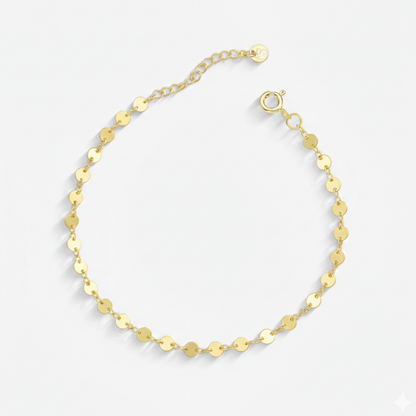 Pulseira Esplendor Elo Chapinha Redonda Folheada a Ouro 18k