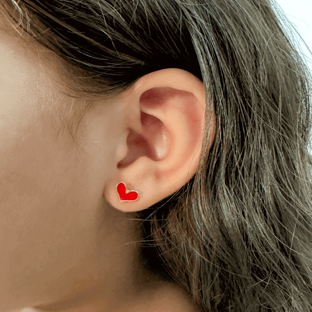 Brinco Infantil Coração Folheado a Ouro 18k