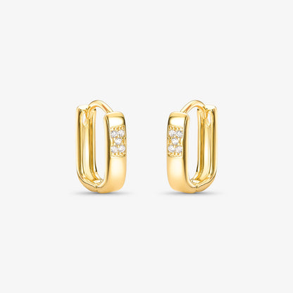 Brinco Argola Articulada com Zircônias Folheado a Ouro 18k