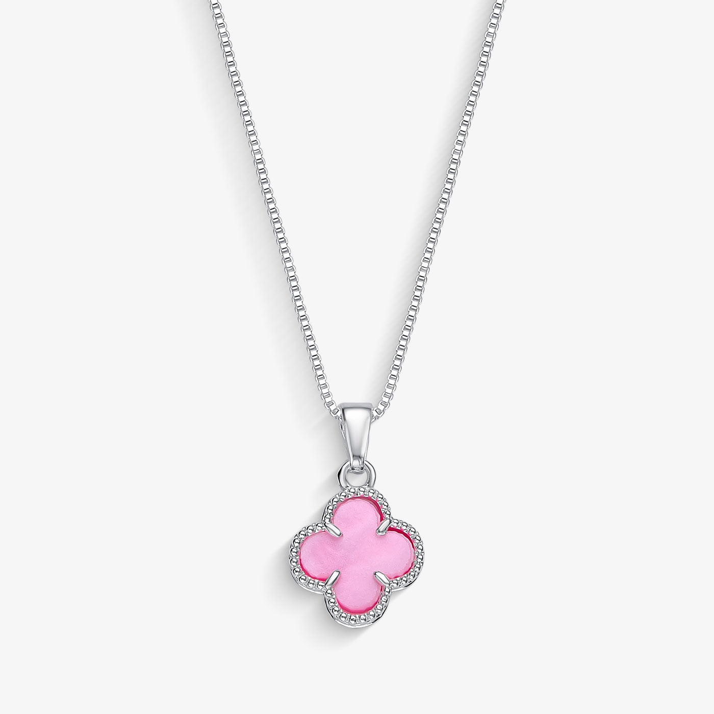 Colar Trevo Rosa
