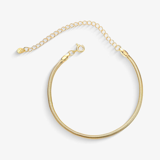 Pulseira Lacraia 2,5mm Folheado a Ouro 18K