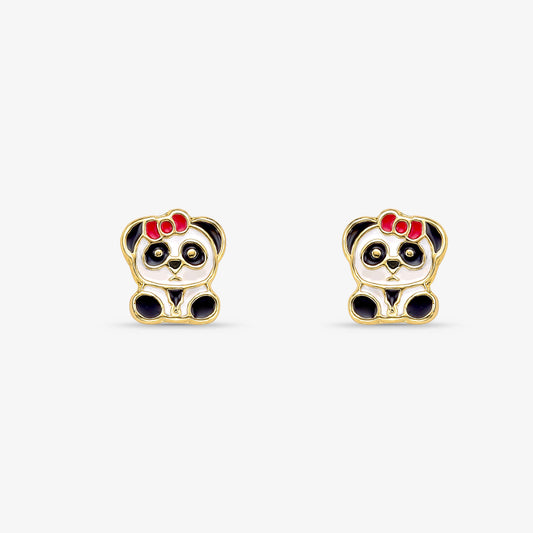 Brinco Infantil Panda Folheado a Ouro 18k