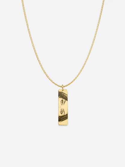 Colar Plaquinha Personalizado Folheado a Ouro 18k