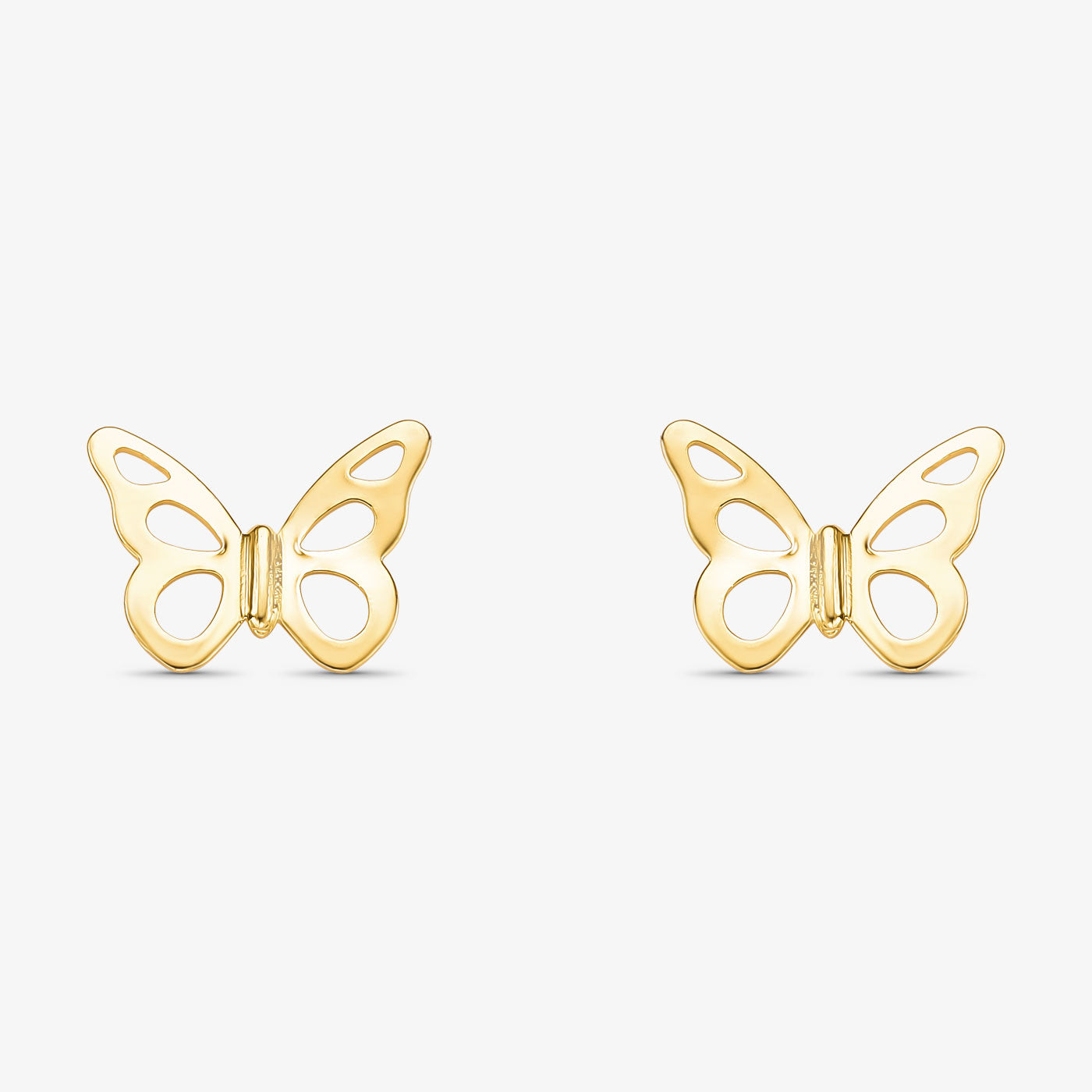 Brinco de Borboleta Lisa Vazada Folheado a Ouro 18k