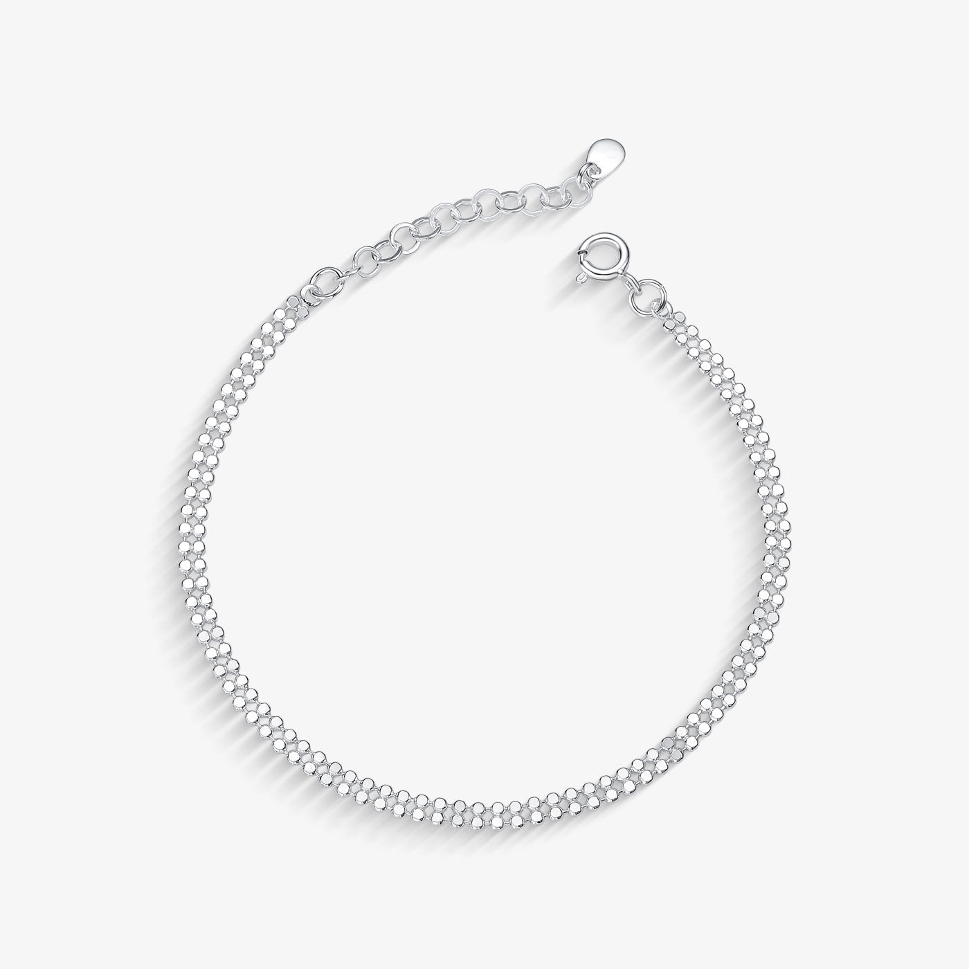 Pulseira Fileira Dupla de Bolinhas Achatadas