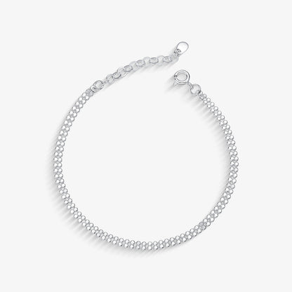 Pulseira Fileira Dupla de Bolinhas Achatadas