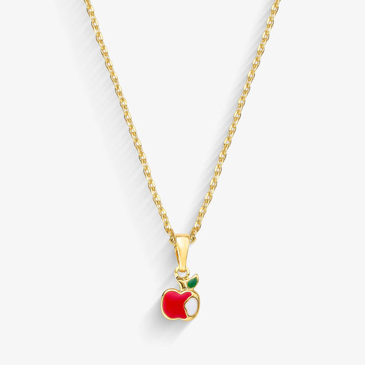 Colar Infantil Maçã Folheado a Ouro 18k