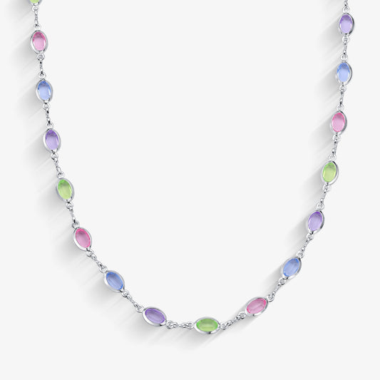 Choker Zircônias Oval Coloridas