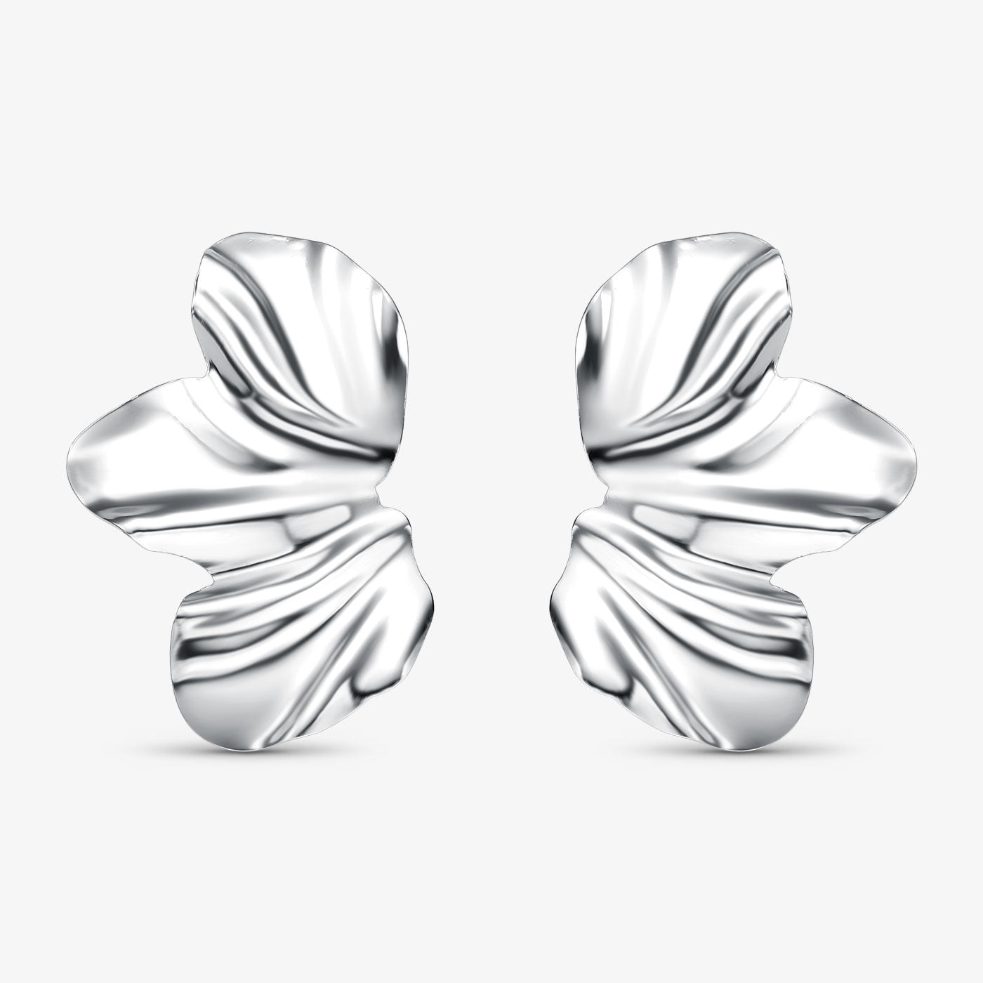 Brinco Flor Orgânica Folheado a Prata