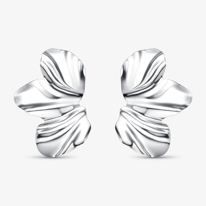 Brinco Flor Orgânica Folheado a Prata