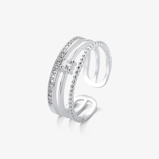 Anel Regulável Triplo com Zircônia