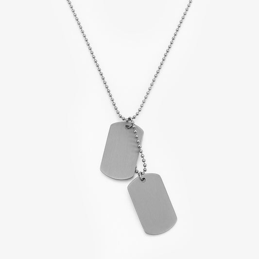 Colar Aço Masculino Placa Militar