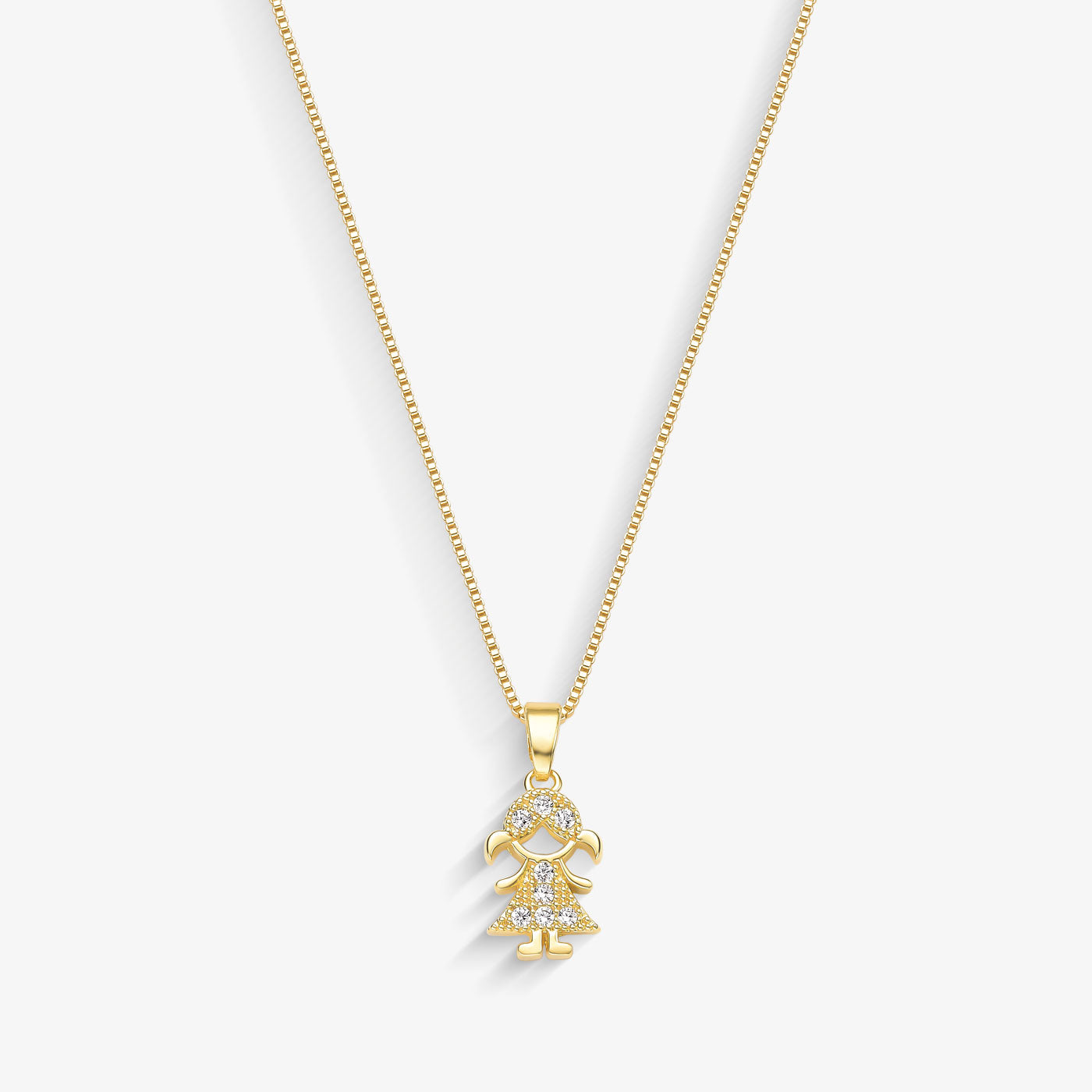 Colar Menina Cravejado Folheado a Ouro 18k