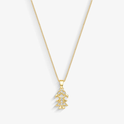 Colar Menina Cravejado Folheado a Ouro 18k