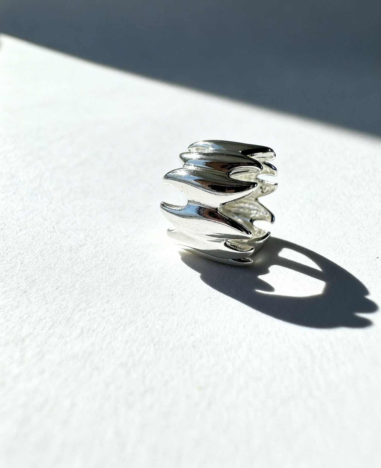 Anel Chama de Fogo Folheado a Prata