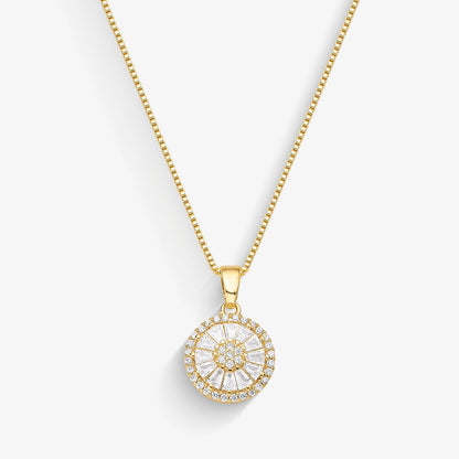 Colar Mandala Cravejada com Pedras Folheado a Ouro 18k