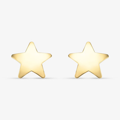 Brinco Estrela Lisa Folheado a Ouro 18k