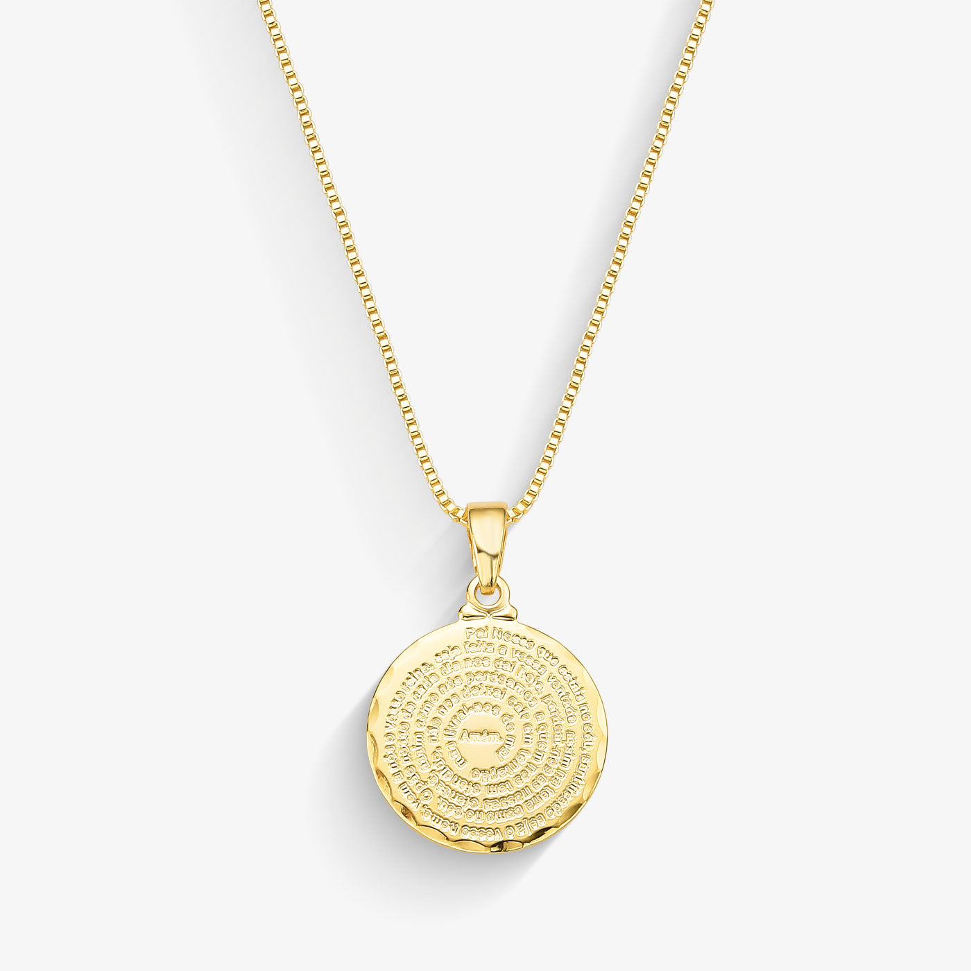 Colar Medalha Pai Nosso Folheado a Ouro 18k