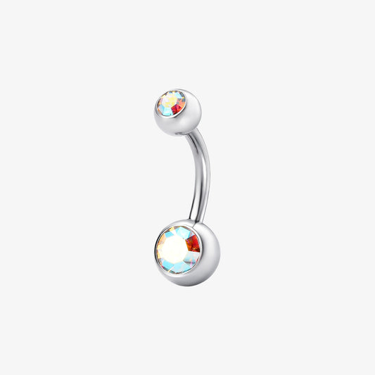 Piercing Umbigo Aço 2 Pedras Furta Cor M