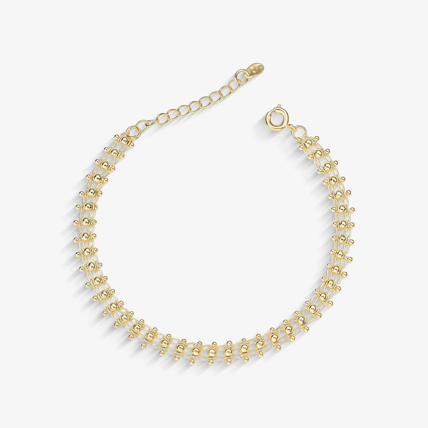 Pulseira Três Bolinhas Folheado a Ouro 18k