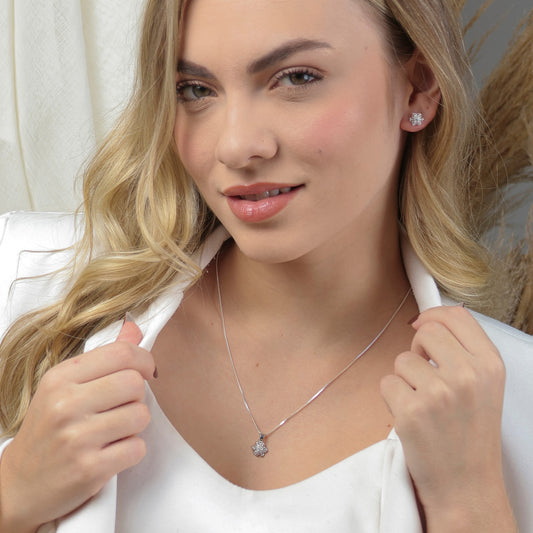 Conjunto Flor Pétalas de Cristal