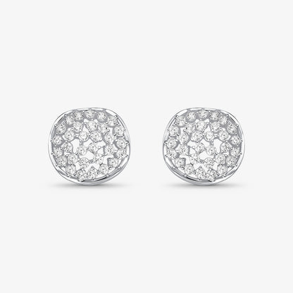 Brinco Escudo de Cristais Folheado a Prata