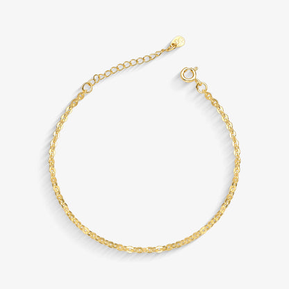 Pulseira Elo Português achatado Folheado a Ouro 18k