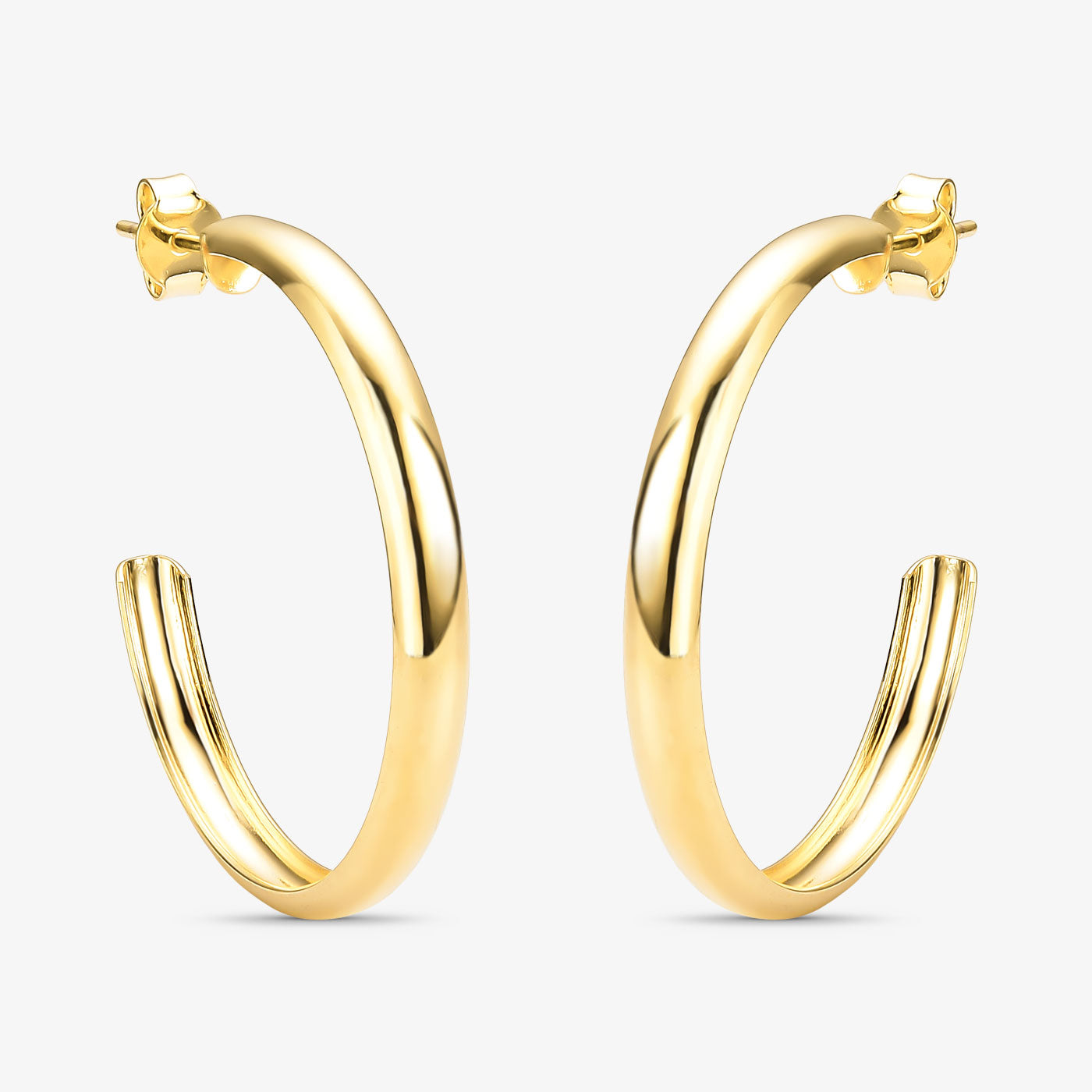 Brinco Argola Abaulado 40mm Folheado a Ouro 18k