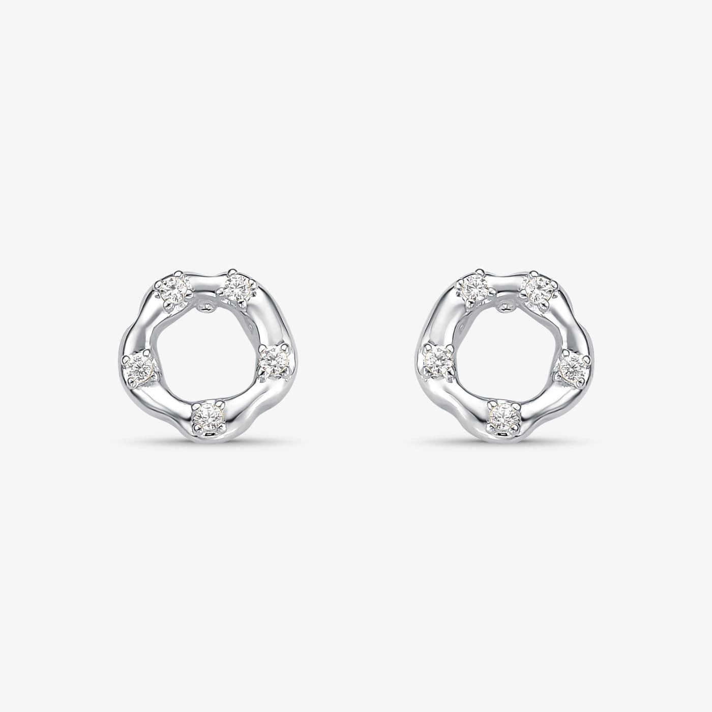 Brinco Circulo Irregular Folheado a Prata