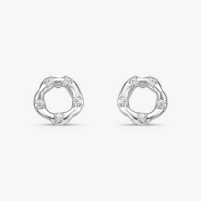 Brinco Circulo Irregular Folheado a Prata